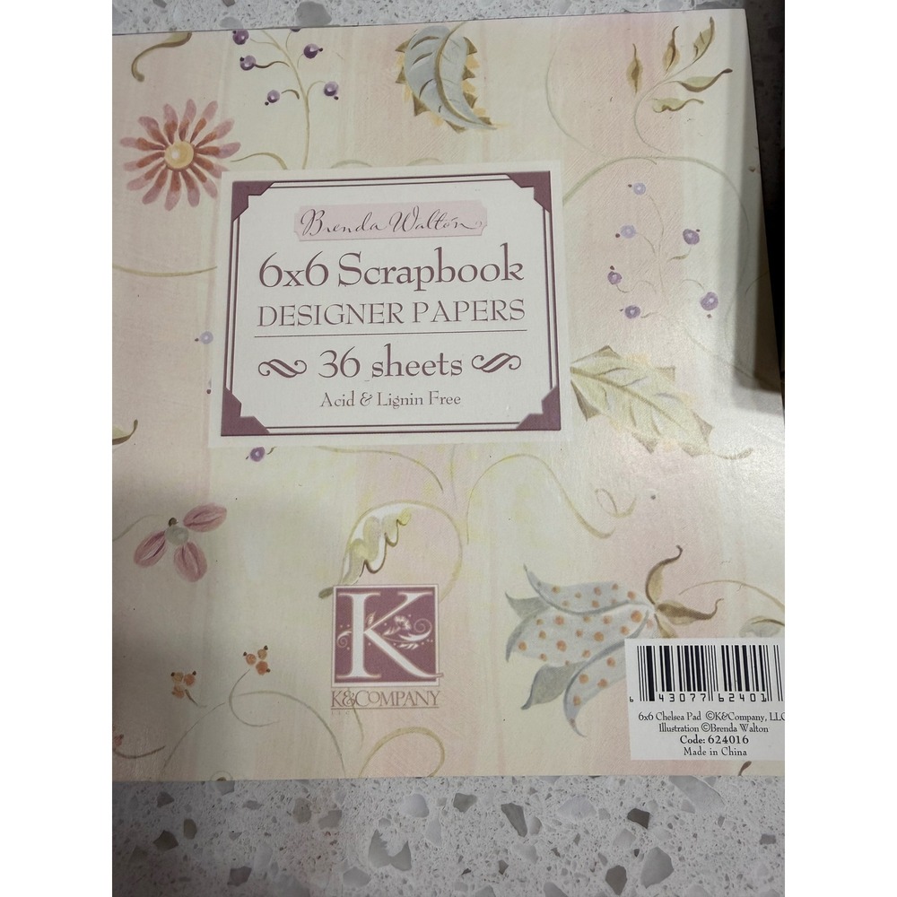 K&Company NEW Scrapbook Lavender Fabric Post-bound Set 6x6in w Paper Stack VTG - Picture 3 of 6